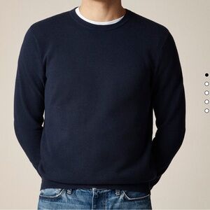 Jcrew cotton pique-stitch crewneck sweater. Great condition! Navy, size medium